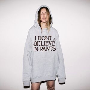 FMUOASL Alison Wonderland I don’t believe in pants merch hoodie - large